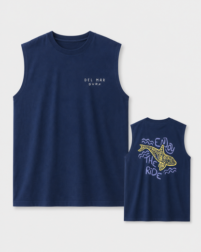 Azul | Bividi playa azul, foto de estudio, frente y espalda con print de orca